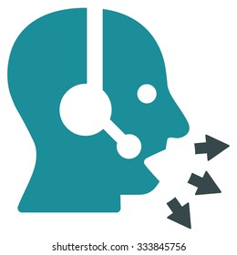 Operator Message vector icon. Style is bicolor flat symbol, soft blue colors, rounded angles, white background.