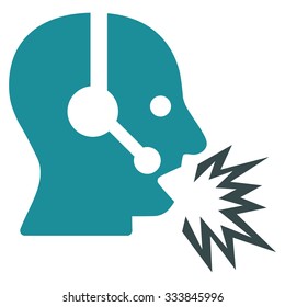 Operator Message vector icon. Style is bicolor flat symbol, soft blue colors, rounded angles, white background.