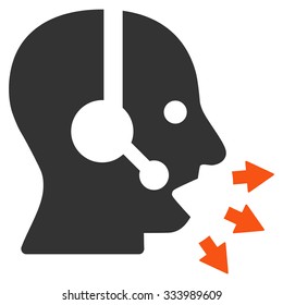 Operator Message vector icon. Style is bicolor flat symbol, orange and gray colors, rounded angles, white background.
