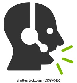 Operator Message vector icon. Style is bicolor flat symbol, eco green and gray colors, rounded angles, white background.