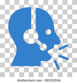 Operator Message vector pictogram. Illustration style is a flat iconic cobalt symbol on a transparent background.