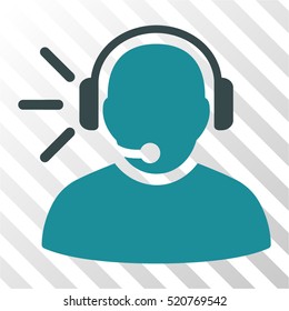 Operator Message vector pictograph. Illustration style is flat iconic bicolor soft blue symbol on a hatch transparent background.