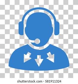 Operator Message vector pictograph. Illustration style is a flat iconic cobalt symbol on a transparent background.