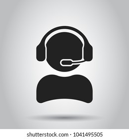 Operator with microphone vector icon. Operator in call center illustration.