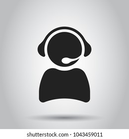 Operator with microphone vector icon. Operator in call center illustration.