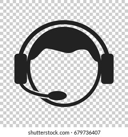 Operator with microphone vector icon. Operator in call center illustration.