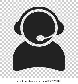 Operator with microphone vector icon. Operator in call center illustration.