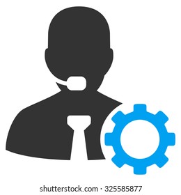 Operator Options vector icon. Style is bicolor flat symbol, blue and gray colors, rounded angles, white background.