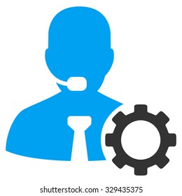 Operator Options vector icon. Style is bicolor flat symbol, blue and gray colors, rounded angles, white background.