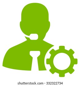 Operator Options vector icon. Style is flat symbol, eco green color, rounded angles, white background.
