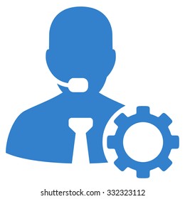 Operator Options vector icon. Style is flat symbol, cobalt color, rounded angles, white background.