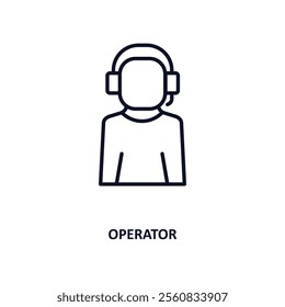 operator outline icon.  Thin line icon from fast food collection. Editable vector isolated on white background