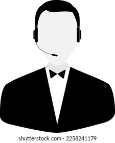 operator in the phone on a transparent background