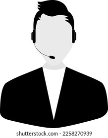operator in the phone on a transparent background