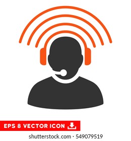 Operator Radio Signal EPS vector icon. Illustration style is flat iconic bicolor orange and gray symbol on white background.