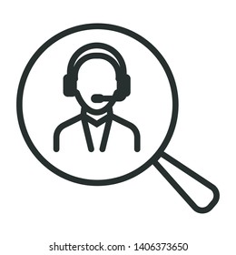 operator search - minimal line web icon. simple vector illustration. concept for infographic, website or app.