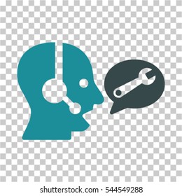 Operator Service Message icon. Vector pictogram style is a flat bicolor symbol, soft blue colors, chess transparent background. Designed for software and web interface toolbars and menus.