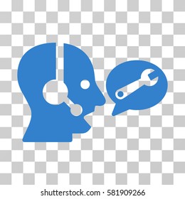 Operator Service Message vector pictogram. Illustration style is a flat iconic cobalt symbol on a transparent background.