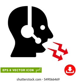 Operator Shout EPS vector pictograph. Illustration style is flat iconic bicolor intensive red and black symbol on white background.
