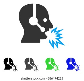 Operator Shout flat vector pictogram. Colored operator shout gray, black, blue, green pictogram versions. Flat icon style for application design.