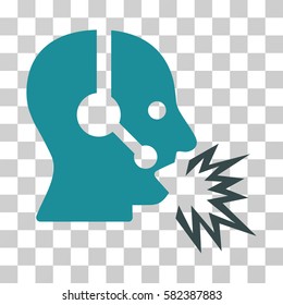 Operator Shout vector icon. Illustration style is a flat iconic bicolor soft blue symbol on a transparent background.