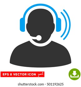 Operator Signal EPS vector icon. Illustration style is flat iconic bicolor blue and gray symbol on white background.