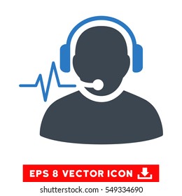Operator Signal EPS vector icon. Illustration style is flat iconic bicolor smooth blue symbol on white background.