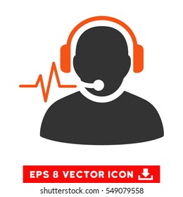 Operator Signal EPS vector pictograph. Illustration style is flat iconic bicolor orange and gray symbol on white background.
