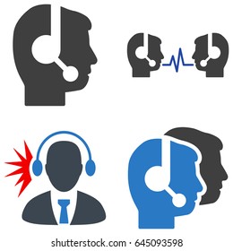 Operator Signal flat vector pictogram collection. An isolated icons on a white background.