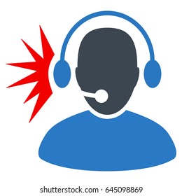 Operator Signal flat vector pictograph. An isolated illustration on a white background.