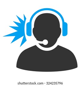 Operator Signal vector icon. Style is bicolor flat symbol, blue and gray colors, rounded angles, white background.