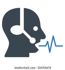 Operator Signal vector icon. Style is bicolor flat symbol, smooth blue colors, rounded angles, white background.