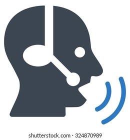Operator Signal vector icon. Style is bicolor flat symbol, smooth blue colors, rounded angles, white background.