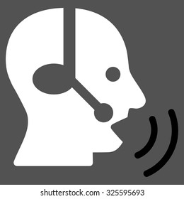 Operator Signal vector icon. Style is bicolor flat symbol, black and white colors, rounded angles, gray background.