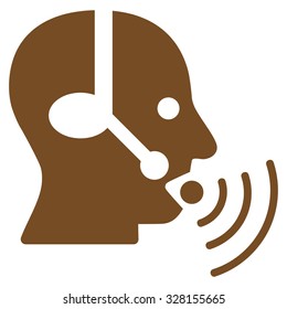 Operator Signal vector icon. Style is flat symbol, brown color, rounded angles, white background.