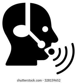 Operator Signal vector icon. Style is flat symbol, black color, rounded angles, white background.