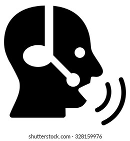 Operator Signal vector icon. Style is flat symbol, black color, rounded angles, white background.
