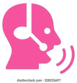 Operator Signal vector icon. Style is flat symbol, pink color, rounded angles, white background.