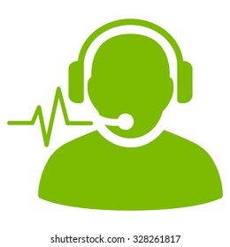 Operator Signal vector icon. Style is flat symbol, eco green color, rounded angles, white background.