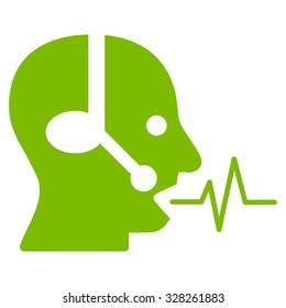 Operator Signal vector icon. Style is flat symbol, eco green color, rounded angles, white background.