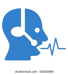 Operator Signal vector icon. Style is flat symbol, cobalt color, rounded angles, white background.