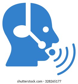 Operator Signal vector icon. Style is flat symbol, cobalt color, rounded angles, white background.
