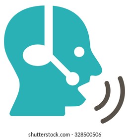 Operator Signal vector icon. Style is bicolor flat symbol, grey and cyan colors, rounded angles, white background.