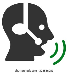 Operator Signal vector icon. Style is bicolor flat symbol, green and gray colors, rounded angles, white background.