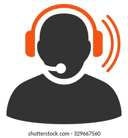 Operator Signal vector icon. Style is bicolor flat symbol, orange and gray colors, rounded angles, white background.