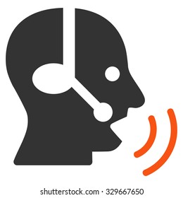 Operator Signal vector icon. Style is bicolor flat symbol, orange and gray colors, rounded angles, white background.
