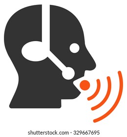 Operator Signal vector icon. Style is bicolor flat symbol, orange and gray colors, rounded angles, white background.