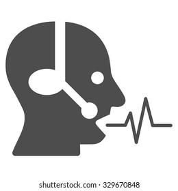 Operator Signal vector icon. Style is flat symbol, gray color, rounded angles, white background.