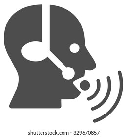 Operator Signal vector icon. Style is flat symbol, gray color, rounded angles, white background.