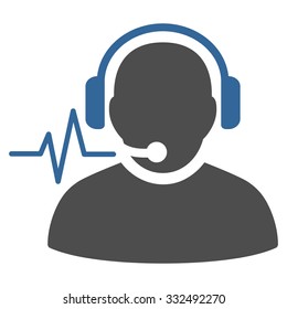 Operator Signal vector icon. Style is bicolor flat symbol, cobalt and gray colors, rounded angles, white background.